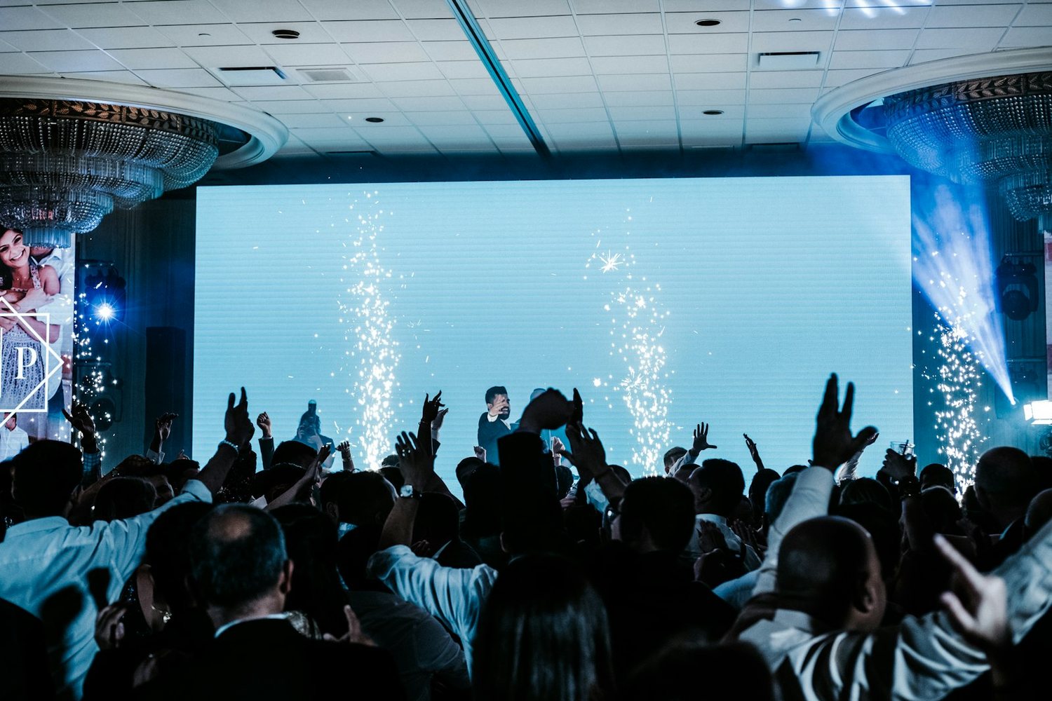 Audience in front of a large LED wall