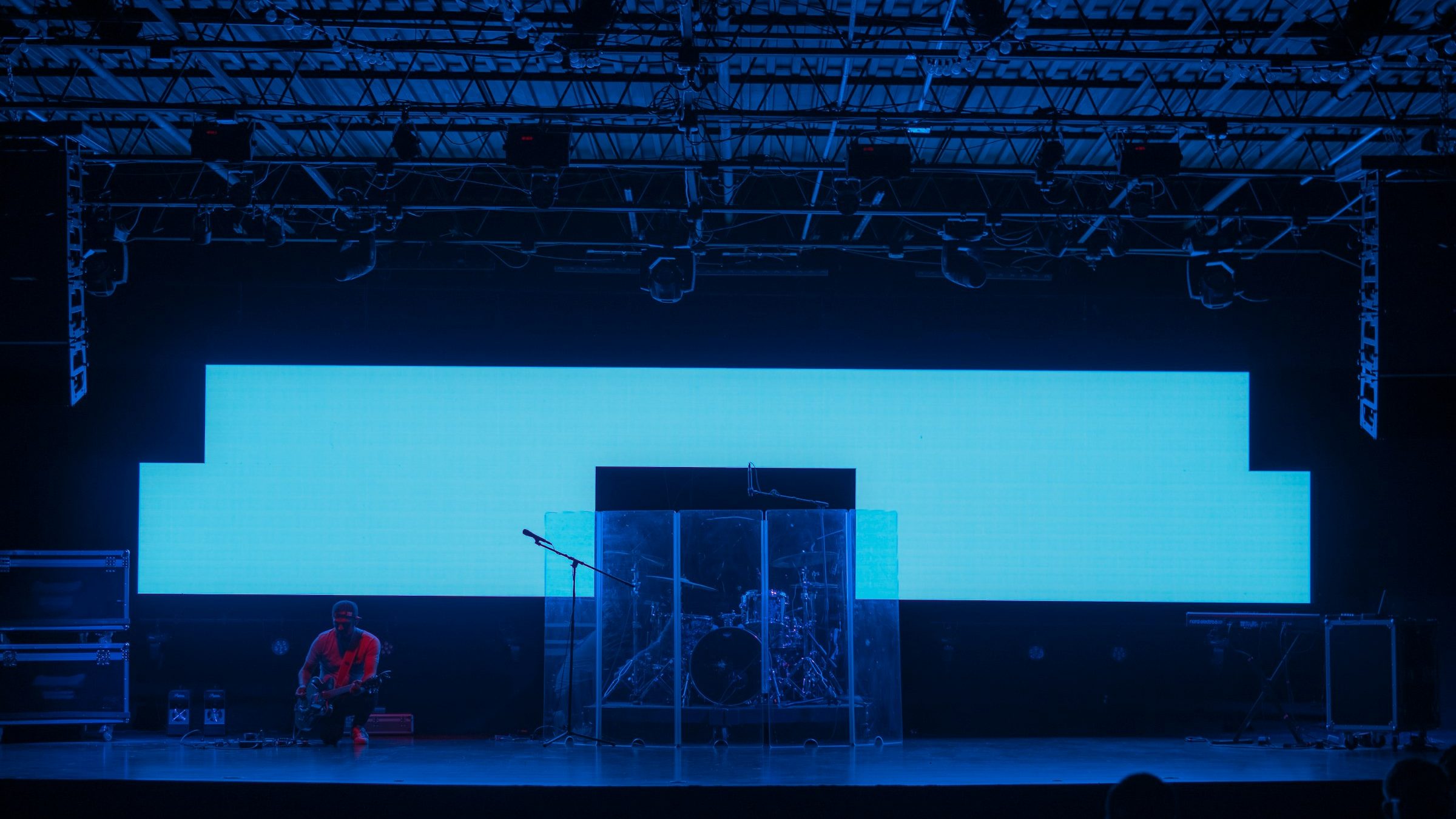 LED wall glowing across a darkened stage