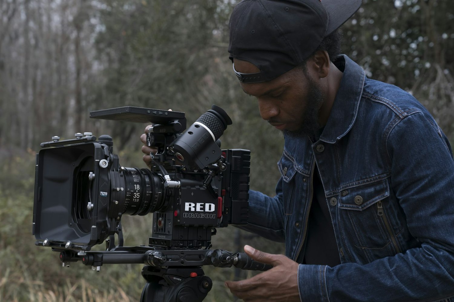 Filmmaker with a cinema camera